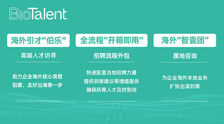 猎头公司Ezpay(中国)国际的海外分支团队BioTalent专注于生命健康领域的人才服务
